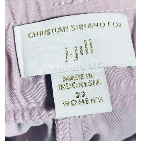 Christian Siriano for J Jill Womens 22 Silky Tie Waist Cropped Pockets Purple - Picture 7 of 10